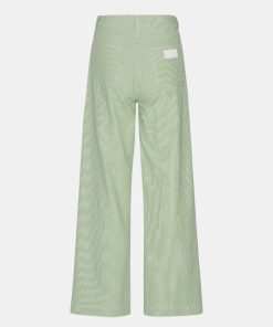 Kvinde Remain Jeans | Striped Canvas Pants Forest Green Comb