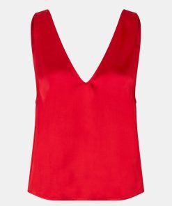 Kvinde Stine Goya Toppe & Bluser | Elanor Top Fiery Red