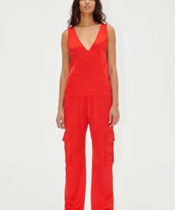 Kvinde Stine Goya Toppe & Bluser | Elanor Top Fiery Red