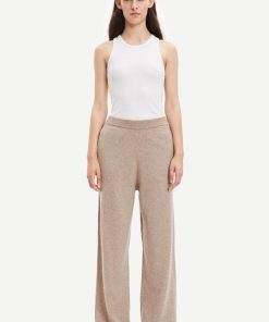 Kvinde Samsøe Samsøe Bukser | Amaris Knit Pants Khaki Mel