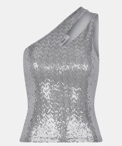 Kvinde Envii Toppe & Bluser | Enpluto Top Sl Silver Glitter