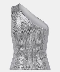 Kvinde Envii Toppe & Bluser | Enpluto Top Sl Silver Glitter