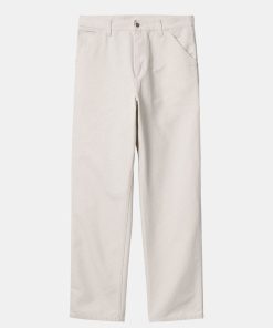 Mand Carhartt WIP Bukser | Single Knee Pants Salt Ages Canvas Salt Aged Canvas