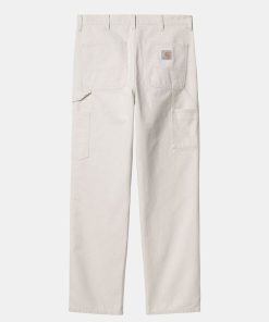 Mand Carhartt WIP Bukser | Single Knee Pants Salt Ages Canvas Salt Aged Canvas