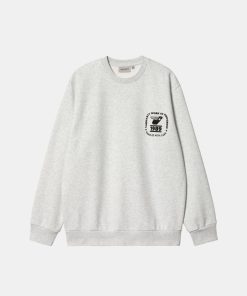 Mand Carhartt WIP Sweatshirts | Stamp State Sweatshirt Ash Heather/Black