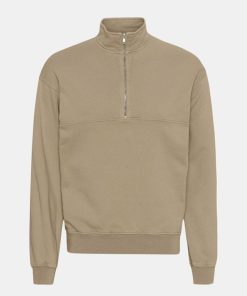 Mand Colorful Standard Sweatshirts | Organic Quarter Zip Oyster Grey