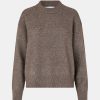 Kvinde Samsøe Samsøe Strik | Anour Knit Major Brown