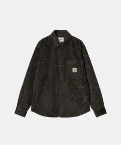 Mand Carhartt WIP Skjorter | Flint Shirt L/S Plant