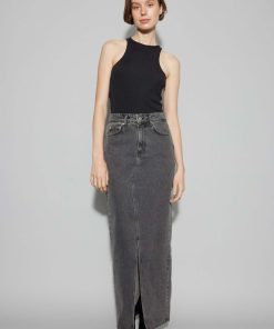 Kvinde Oval Square Nederdele | Osjelly Skirt Grey Denim