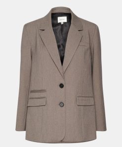 Kvinde Gestuz Blazere | Anciegz Blazer Grey Structure