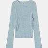 Kvinde Envii Strik | Enchack Knit L/S White/Blue Mel White Blue Mel