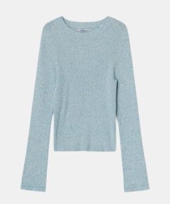 Kvinde Envii Strik | Enchack Knit L/S White/Blue Mel White Blue Mel