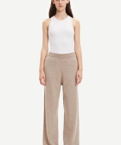 Kvinde Samsøe Samsøe Strik | Amaris Knit Pants Khaki Mel