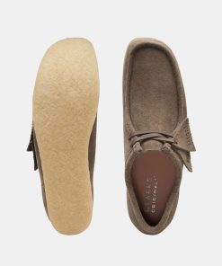 Mand Clarks | Wallabee Shoes Dark Grey Suede