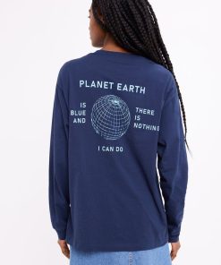 Kvinde Envii T-Shirts | Enkulla Tee L/S Blue Planet