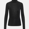 Kvinde Gestuz T-Shirts | Ninia Tee L/S Rollneck Black