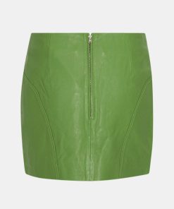 Kvinde Remain Nederdele | Leather Mini Skirt Forest Green