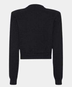 Kvinde ROTATE Strik | Firm Knit Cardigan Black