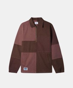 Mand Butter Goods Jakker | Patchwork Jacket Washed Burgundy