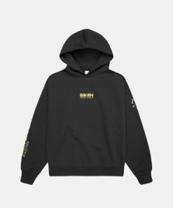 Kvinde 7 Days Active Sweatshirts | Organic Graphic Hoodie Black