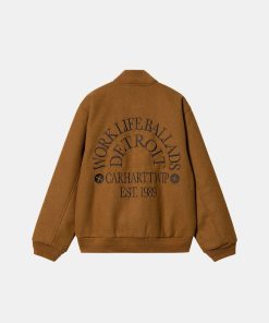 Mand Carhartt WIP Jakker | Work Varsity Bomber Jacket Deep H Brown