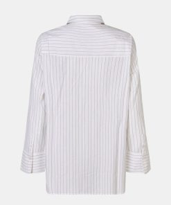 Kvinde Envii Skjorter | Entube Shirt L/S Opal Gray Stripe