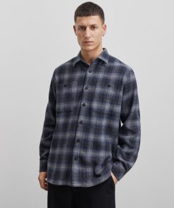 Mand Mads Nørgaard Skjorter | Soft Wool Roar Overshirt Deep Well Check