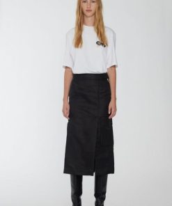 Kvinde Remain Nederdele | Nylon Slit Skirt Black