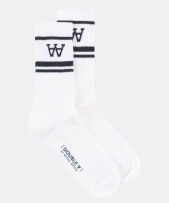 Mand Wood Wood Stromper | Con Socks White/Navy