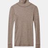 Kvinde H2OFagerholt T-Shirts | That Comfy Highneck Tee L/S Walnut Walnut Melange