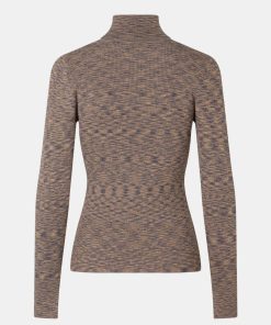 Kvinde Oval Square Toppe & Bluser | Ospool Blouse T-N Mocha Bisque