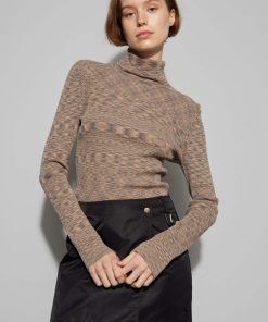 Kvinde Oval Square Toppe & Bluser | Ospool Blouse T-N Mocha Bisque