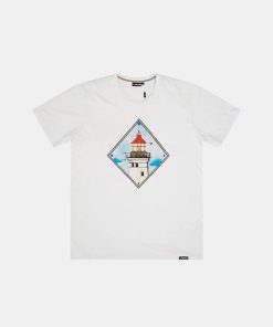 Mand Lakor T-Shirts | White Sands Lighthouse Tee Star White