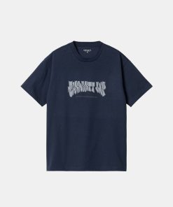 Mand Carhartt WIP T-Shirts | Throw Up Tee Blue