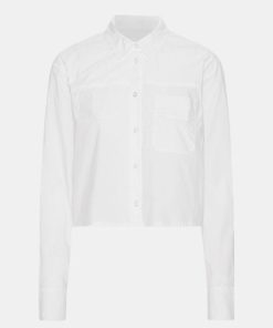 Kvinde Remain Skjorter | Poplin Cropped Shirt L/S Bright White