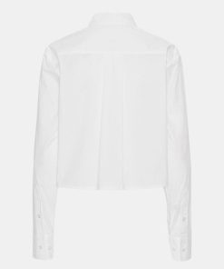 Kvinde Remain Skjorter | Poplin Cropped Shirt L/S Bright White