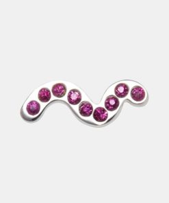 Kvinde LULU Copenhagen Smykker | Snaky Ear Stud Silver/Pink Pink/Silver