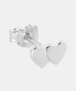 Kvinde LULU Copenhagen Smykker | Domino Hearts Ear Stud Silver