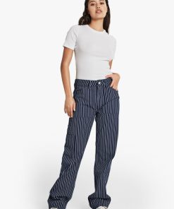 Kvinde Envii Jeans | Enberry Jeans Simple Navy Stripe