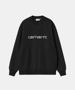 Kvinde Carhartt WIP Sweatshirts | W Carhartt Sweatshirt Black/White