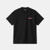 Mand Carhartt WIP T-Shirts | Ink Bleed Tee Black/Pink