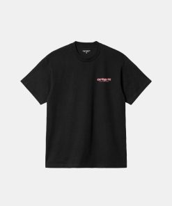 Mand Carhartt WIP T-Shirts | Ink Bleed Tee Black/Pink