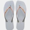 Kvinde Havaianas | Slim Square Glitter Slippers Ice Grey