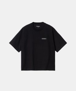 Kvinde Carhartt WIP T-Shirts | W Rubber Patch Tee Black