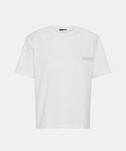 Kvinde ROTATE T-Shirts | Straight Logo Tee Bright White