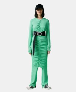 Kvinde Mads Nørgaard Kjoler | Flex Vulcan Dress Grass Green Light Grass Green