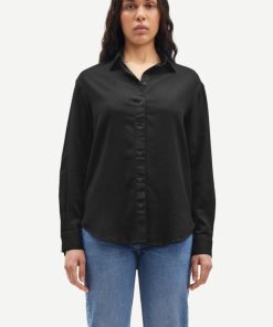 Kvinde Samsøe Samsøe Skjorter | Madisoni Shirt L/S Washed Black