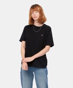 Kvinde Carhartt WIP T-Shirts | W Chase Tee Black