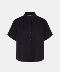 Kvinde Samsøe Samsøe Skjorter | Mina Shirt S/S Black