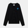 Mand Wood Wood Strik | Leo Cardigan Black Coffee